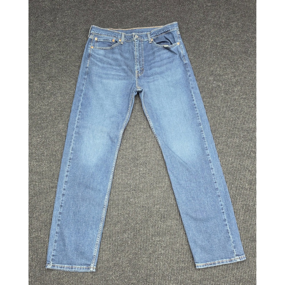 Levis 505 Regular Fit Straight Leg Jeans Mens 36x34 Medium Wash Blue Denim